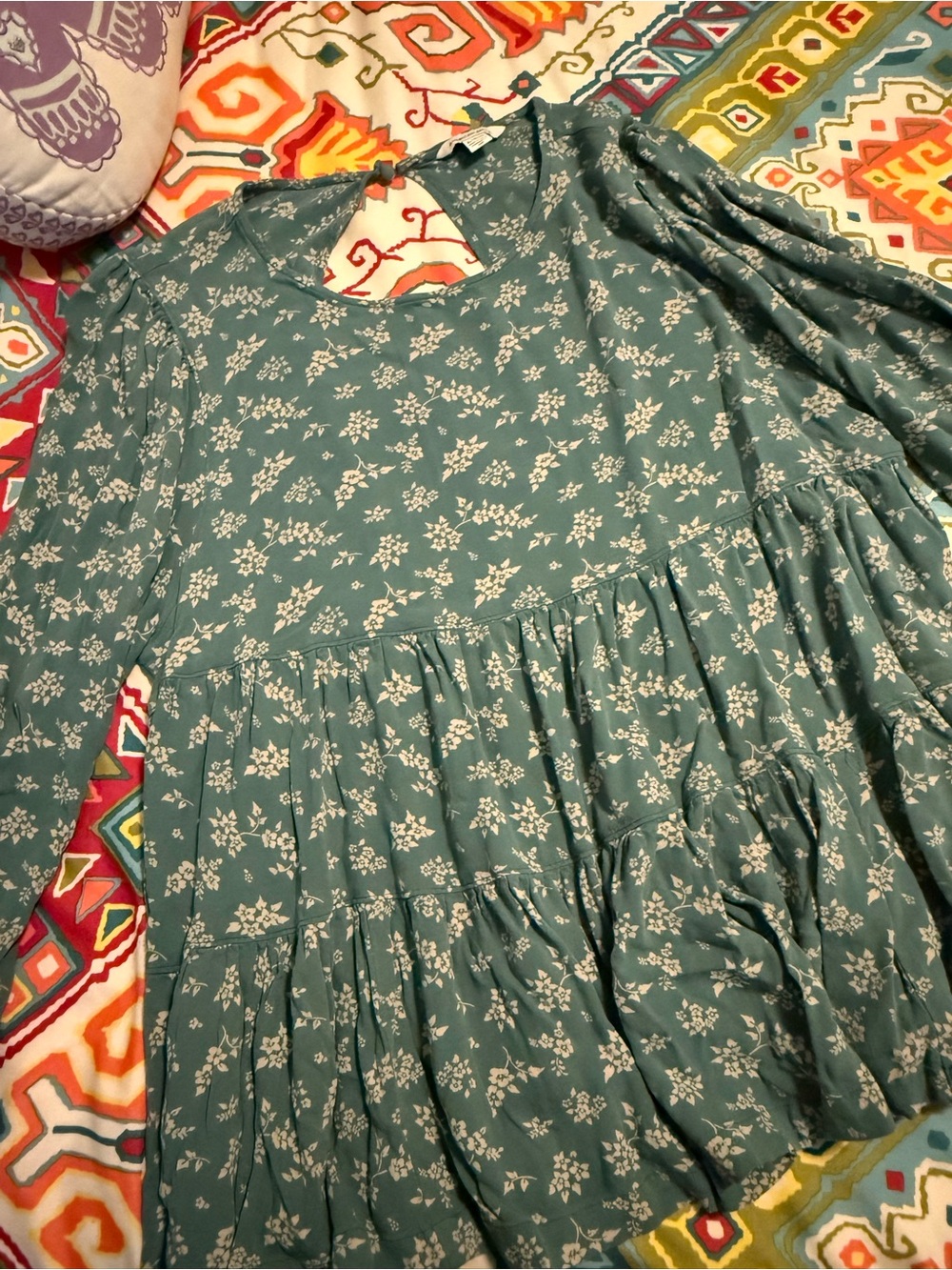 American Eagle Outfitters Teal Floral Top